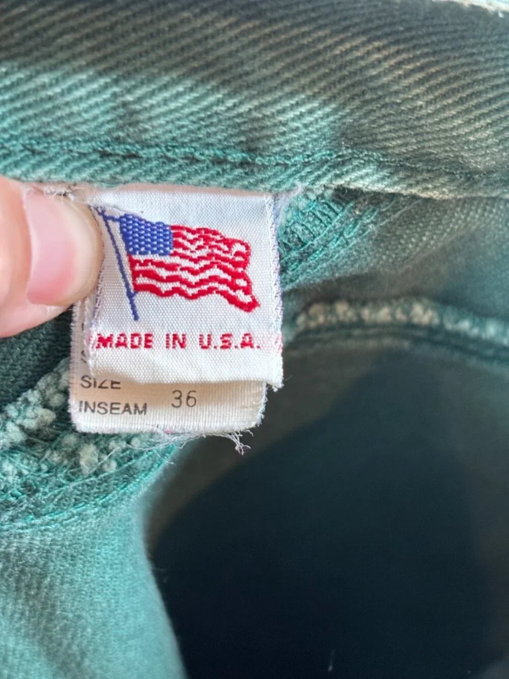 VTG Rockies Jeans 28/7 Green High Waist Bareback Western Denim 80s Made in USA